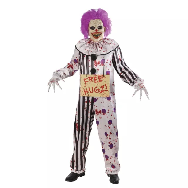 Adult Hugz The Clown Costume MULTI-COLOR ADULT SMALL