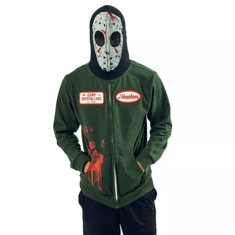 Adult Jason Voorhees Costume Top - Friday the 13th GREEN ADULT SMALL