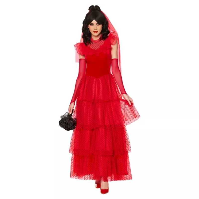 Adult Lydia Deetz Costume - Beetlejuice RED ADULT SMALL