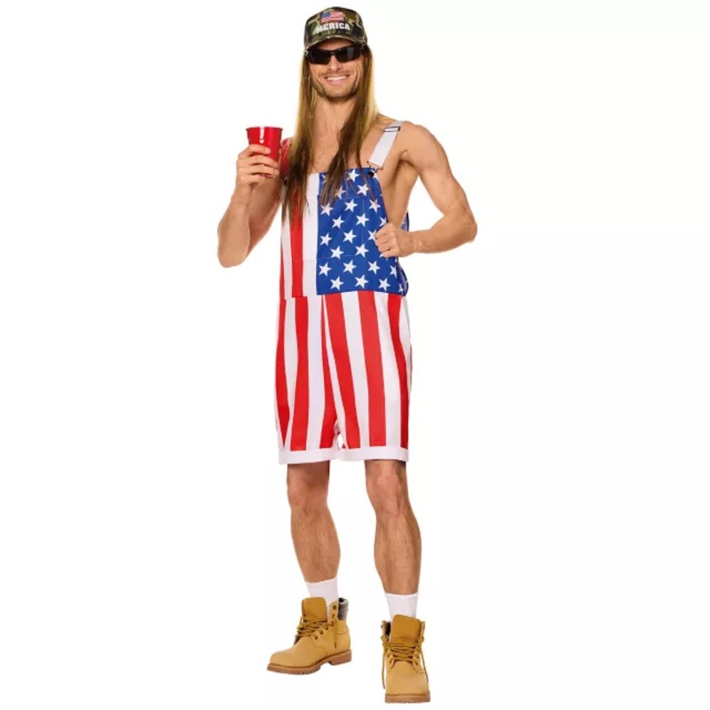 Adult 'Merica Man Costume RED/WHITE/BLUE SMALL/MEDIUM