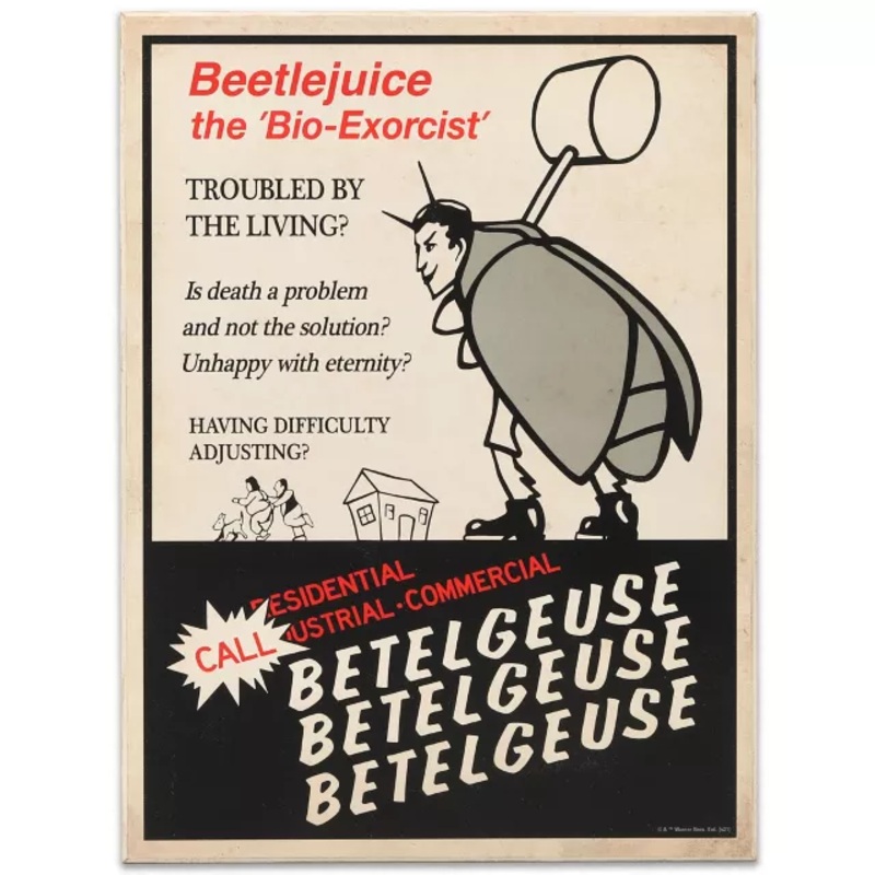Advertisement Beetlejuice Sign MULTI-COLOR 16 INCH