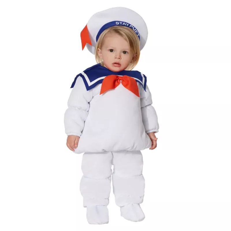 Baby Belly Stay Puft Marshmallow Costume - Ghostbusters WHITE 0 TO 6 MONTHS