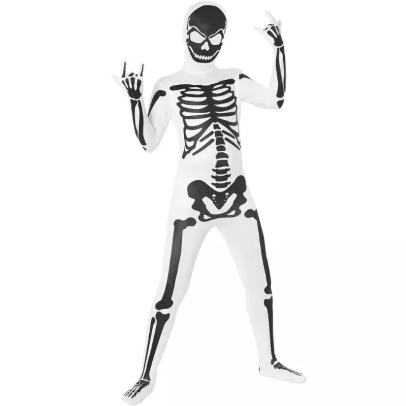 Black and White Skeleton Skin Suit Costume BLACK AND WHITE CHILD SMALL
