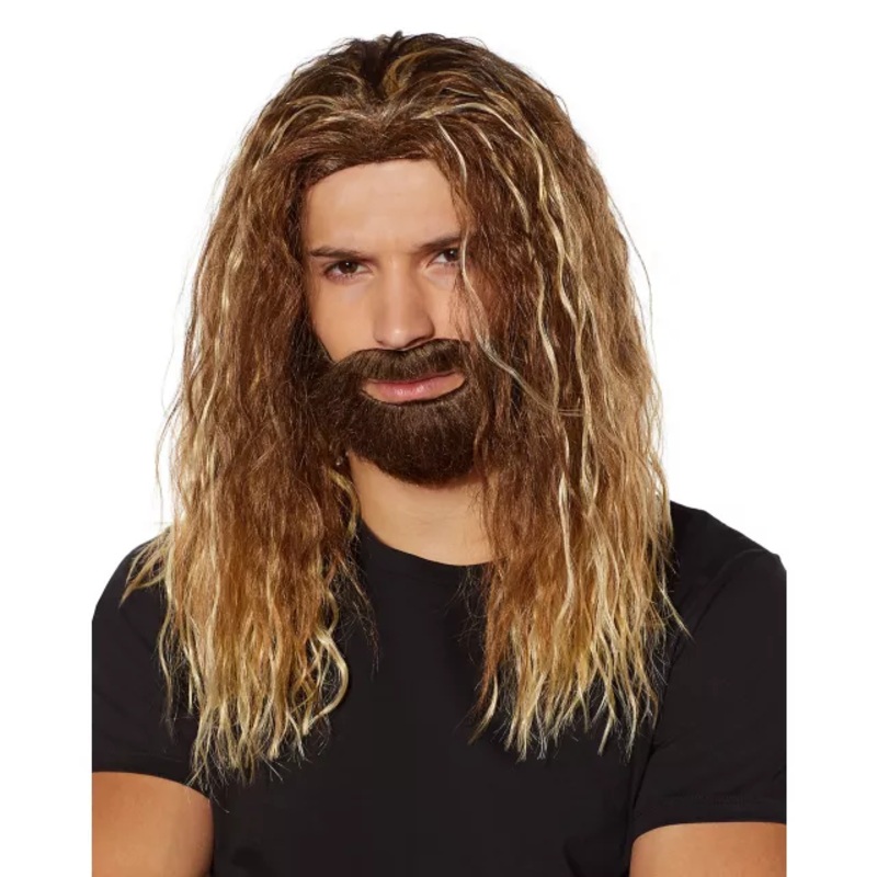 Dirty Blonde Wig and Beard BLONDE/BROWN ONE SIZE FITS MOST