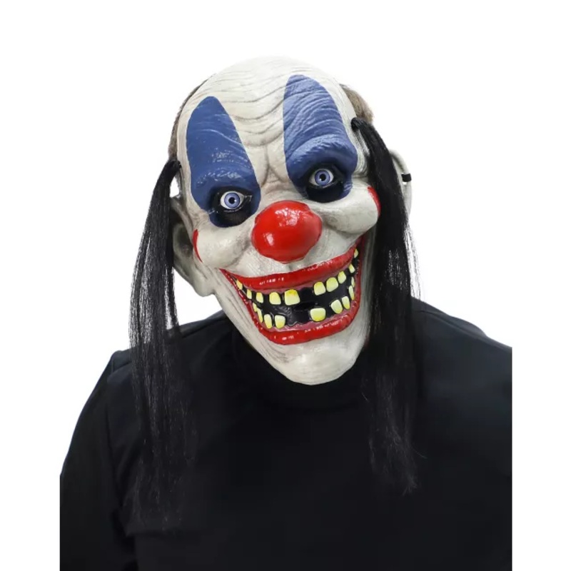 Dummy Crackling Clown Half Mask WHITE ONE SIZE FITS MOST