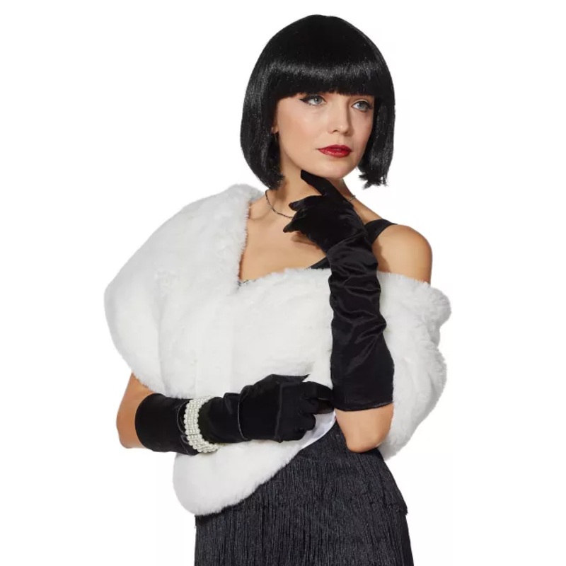 Faux Fur Stole WHITE ONE SIZE FITS MOST