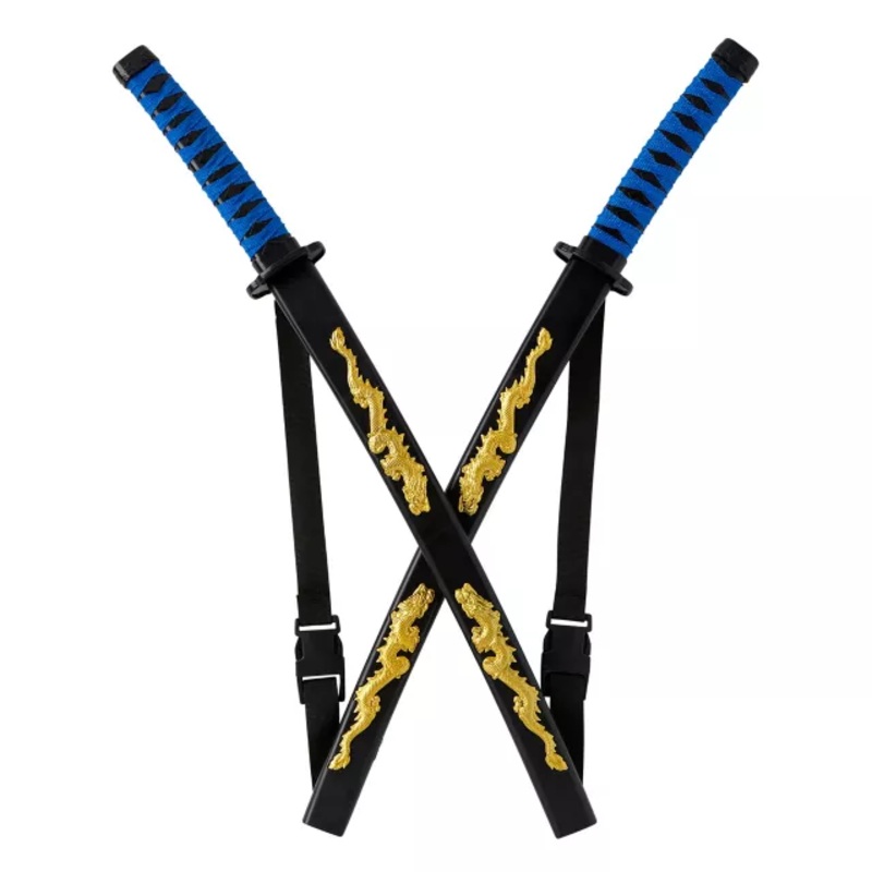 Kids Blue Ninja Swords with Harness RED