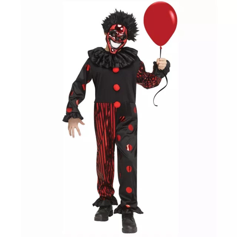 Kids Creepy Chrome Clown Costume CHROME CHILD MEDIUM