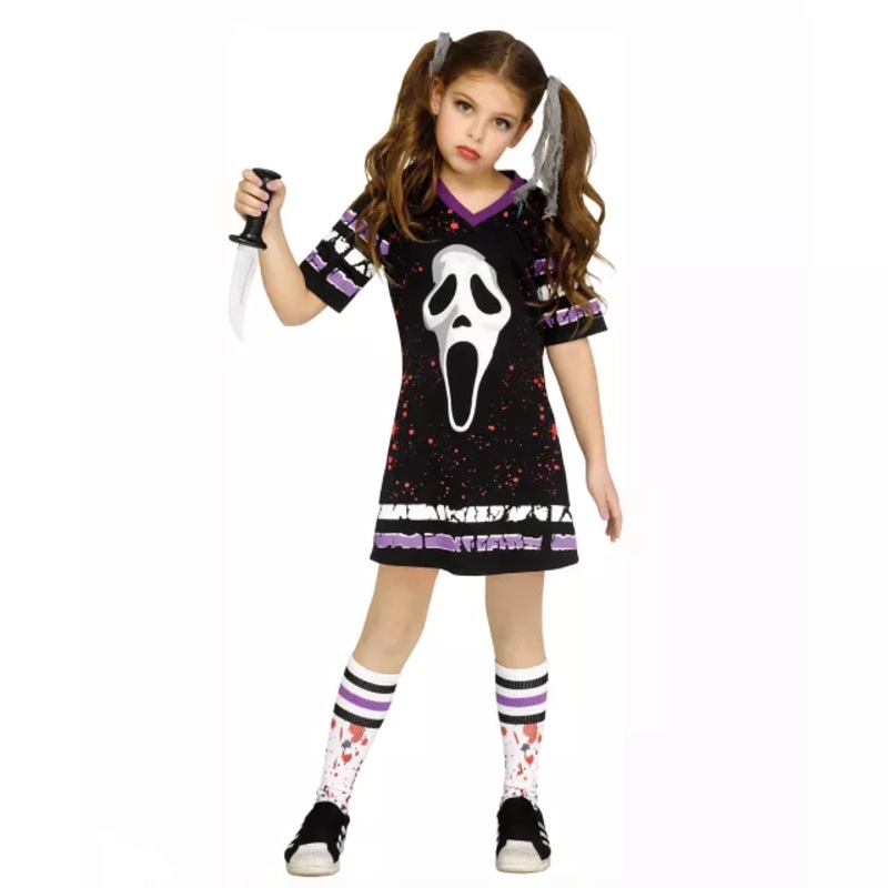Kids Ghost Face Jersey Dress Costume BLACK CHILD SMALL