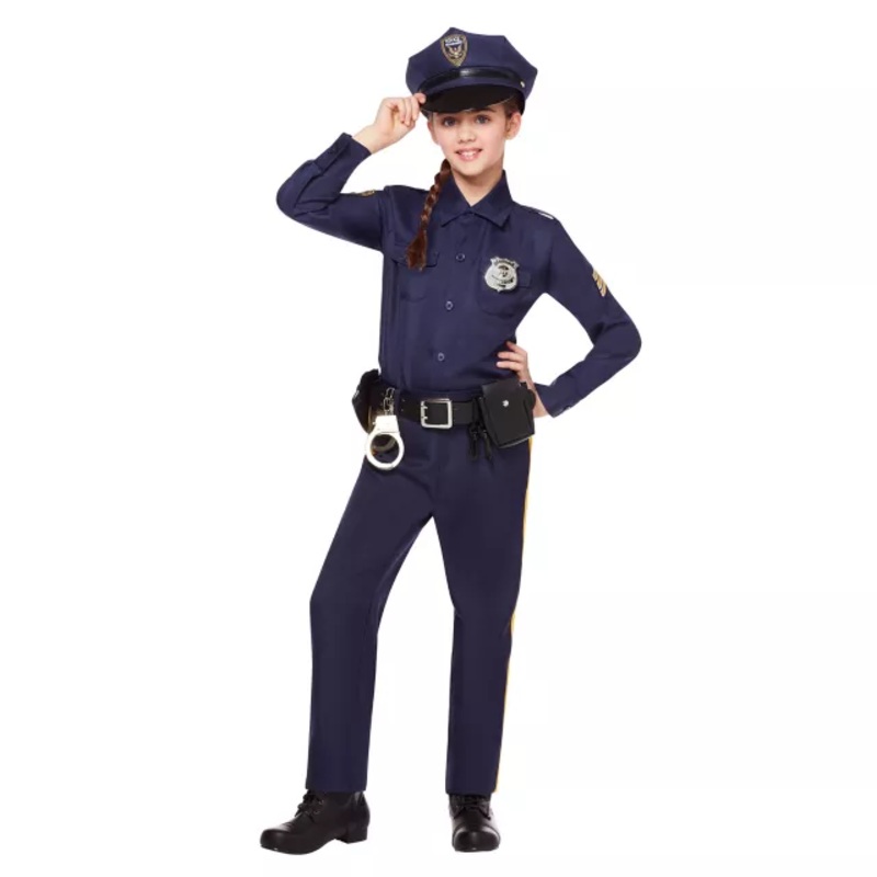 Kids Police Officer Costume Deluxe NAVY CHILD SMALL