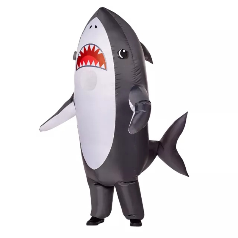 Kids Shark Inflatable Costume GREY / BLUE CHILD ONE SIZE