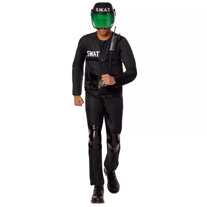 Kids SWAT Costume Deluxe BLACK CHILD SMALL