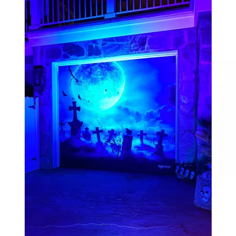 Reaper Graveyard Garage Single Door Cover BLUE