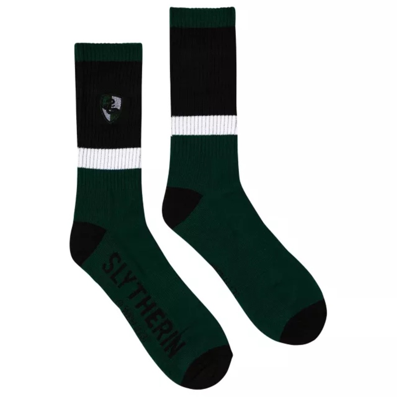 Slytherin Embroidered Crew Socks - Harry Potter  ONE SIZE FITS MOST