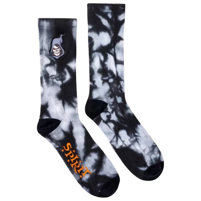 Spirit Halloween Tie Dye Crew Socks BLACK ONE SIZE FITS MOST
