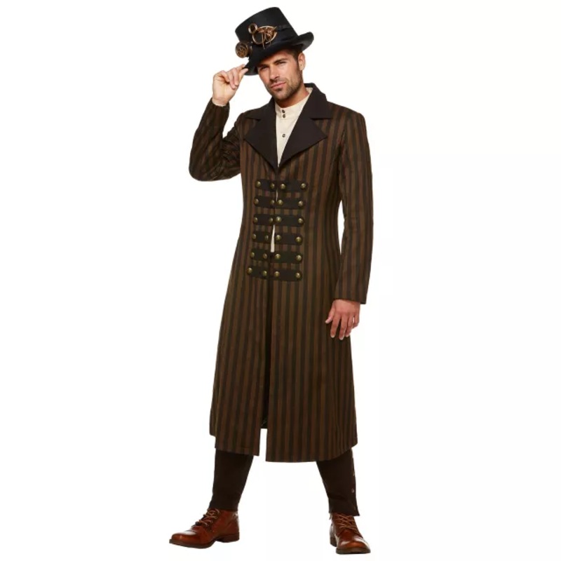 Steampunk Trench Coat BROWN ADULT MEDIUM