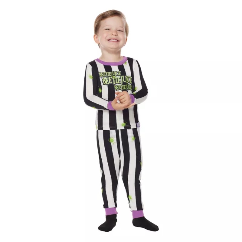 Toddler Beetlejuice Pajama Set BLACK AND WHITE 2T