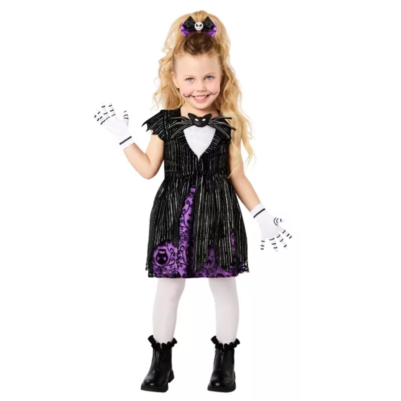 Toddler Jack Skellington Dress Costume - The Nightmare Before Christmas BLACK AND WHITE 2T