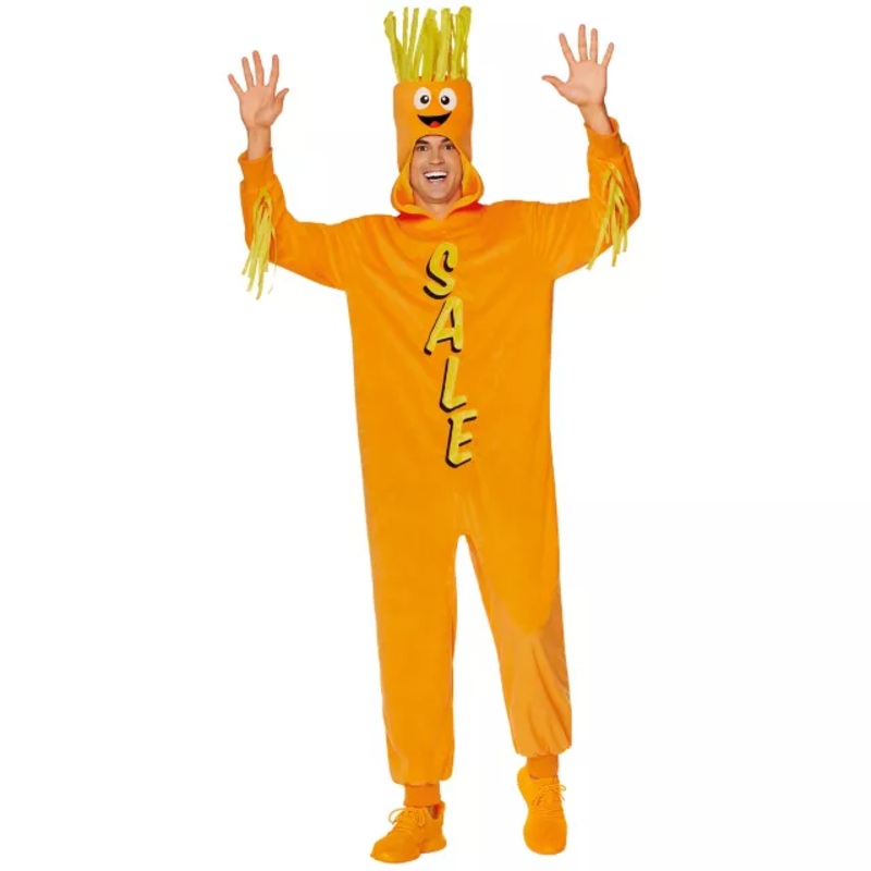 Adult Car Dealership Air Tube Dancer Jumpsuit Costume ORANGE SMALL/MEDIUM