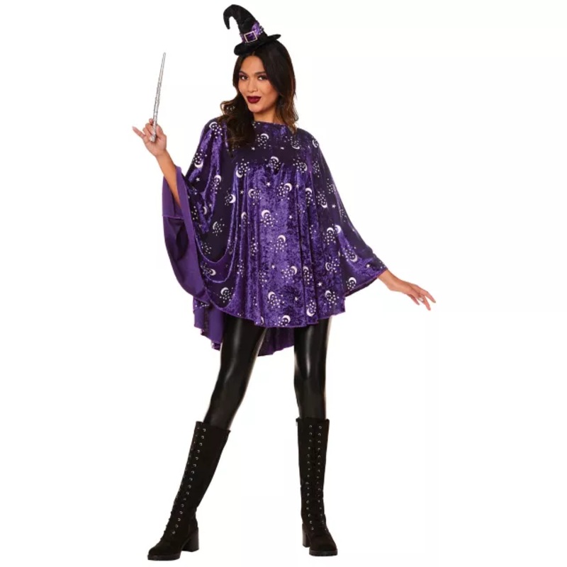 Adult Celestial Witch Poncho PURPLE ONE SIZE FITS MOST