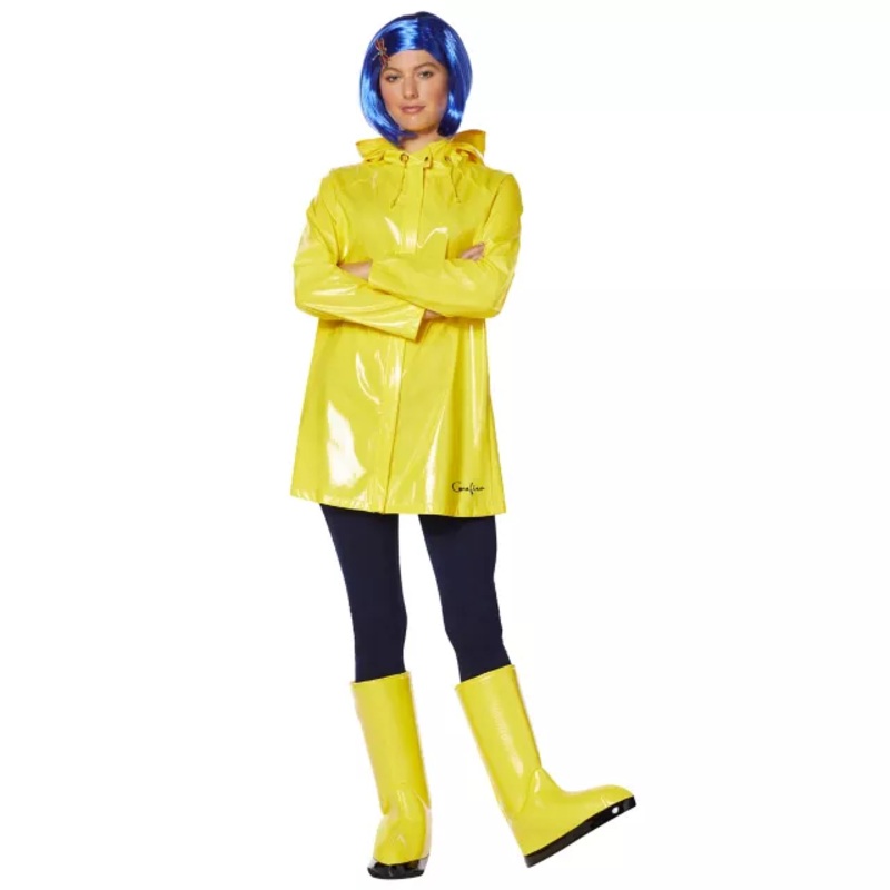 Adult Coraline Costume YELLOW ADULT EX SMALL