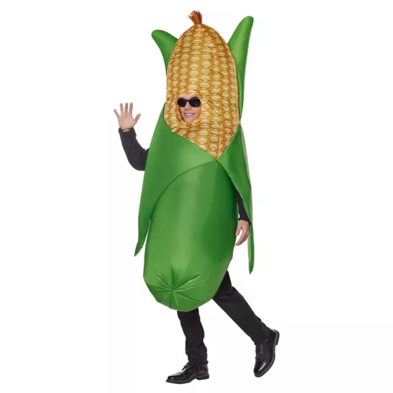 Adult Corn Cob Inflatable Costume YELLOW/GREEN ONE SIZE FITS MOST