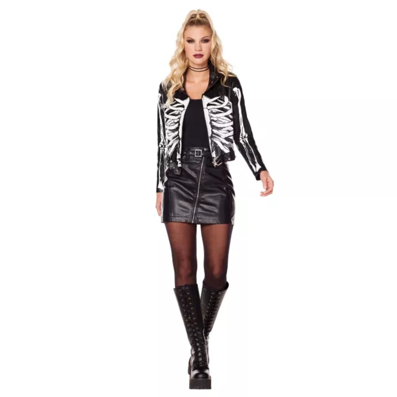 Adult Cropped Skeleton Jacket BLACK ADULT SMALL
