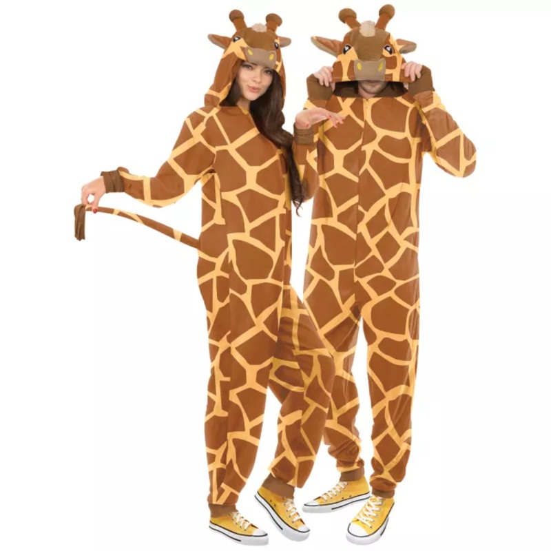 Adult Giraffe Jumpsuit Costume MULTI-COLOR ADULT SMALL