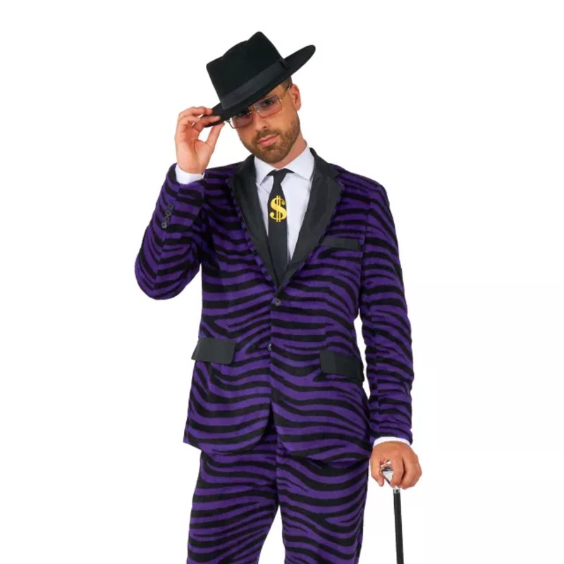 Adult Purple Tiger Pimp Suit Costume PURPLE ADULT MEDIUM