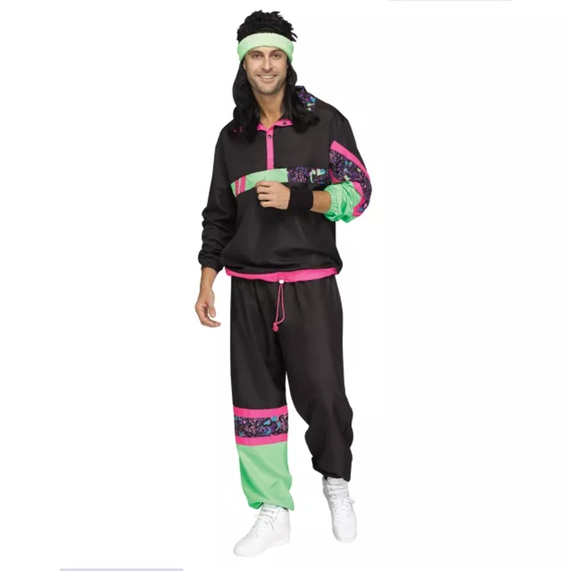 Adult Track Suit Costume BLACK / MULTI ONE SIZE FITS MOST