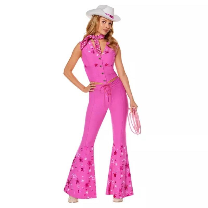 Adult Western Barbie Costume - Barbie the Movie NEON PINK ADULT EX SMALL