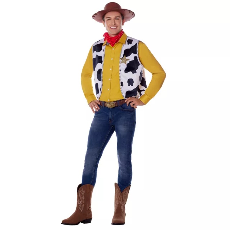 Adult Woody Costume Kit - Toy Story BLACK AND WHITE ONE SIZE FITS MOST