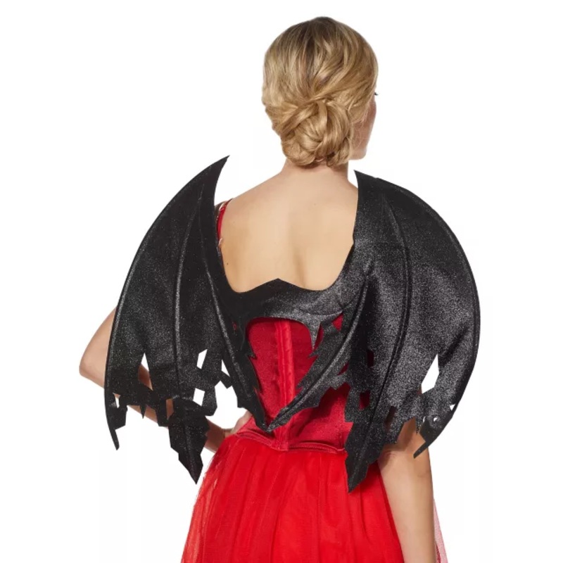 Black Glitter Devil Wings BLACK ONE SIZE FITS MOST