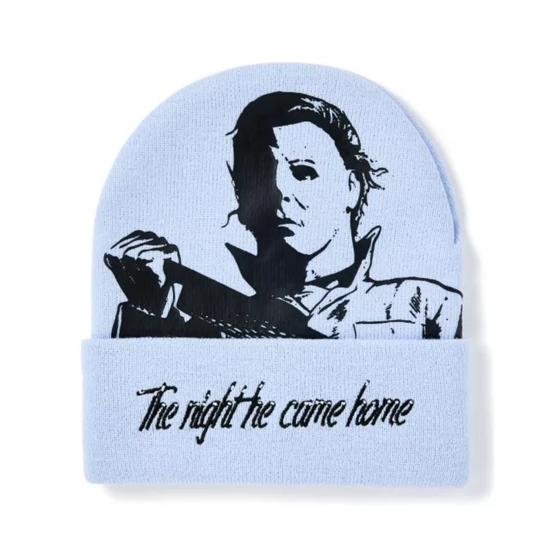 Blue The Night He Came Home Cuff Beanie Hat - Halloween LIGHT PURPLE ONE SIZE FITS MOST