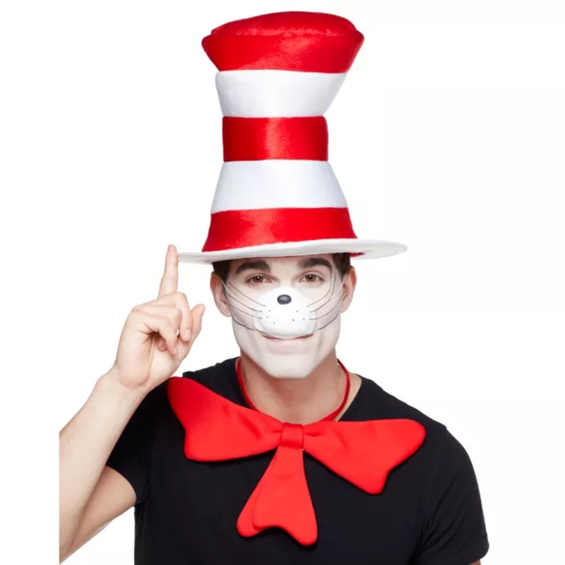 Cat in the Hat Top Hat Deluxe - Dr. Seuss RED AND WHITE ONE SIZE FITS MOST