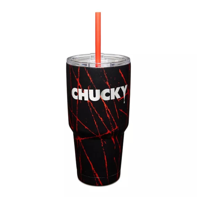 Chucky Wanna Play Cup with Straw - 30 oz. BLACK AND RED 30 OUNCE