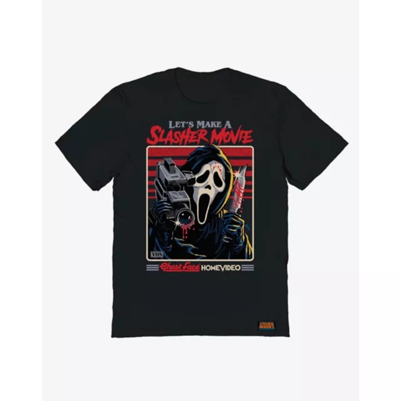 Ghost Face Let's Make a Slasher Movie T Shirt - Steven Rhodes BLACK ADULT SMALL