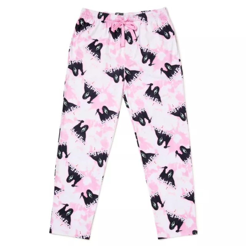 Ghost Face Pink Tie-Dye Lounge Pants WHITE ADULT SMALL