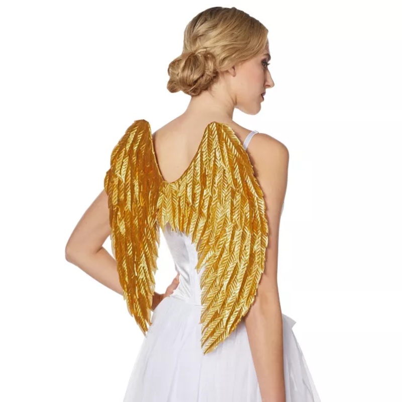 Goldtone Feather-Effect Angel Wings GOLD ONE SIZE FITS MOST