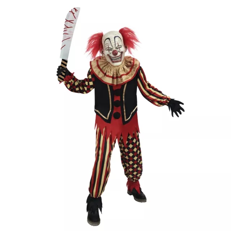 Kids Cursed Clown Costume BLACK AND RED CHILD SMALL
