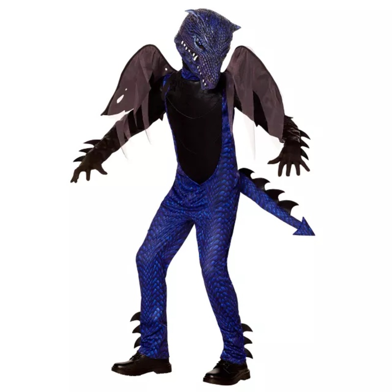 Kids Dark Dragon Costume BLACK CHILD SMALL