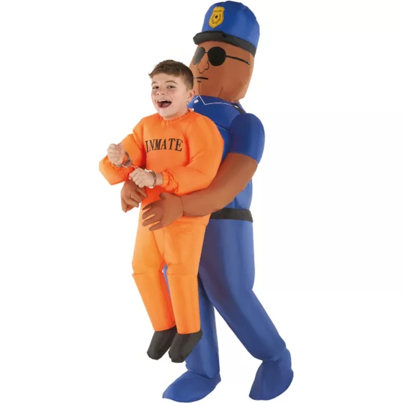 Kids Police and Inmate Inflatable Costume BLUE CHILD ONE SIZE