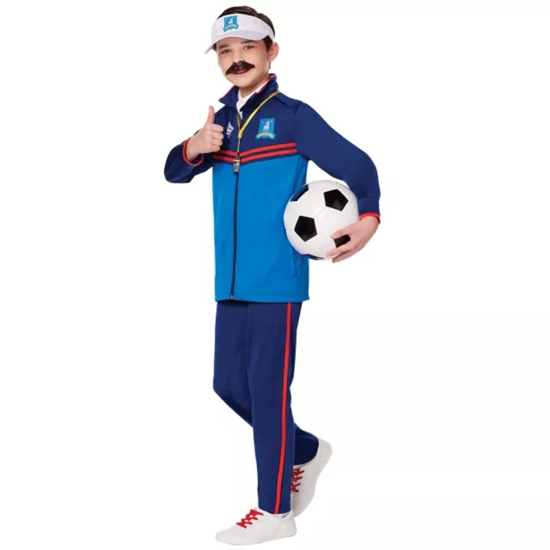 Kids Ted Lasso Costume RED/WHITE/BLUE CHILD SMALL