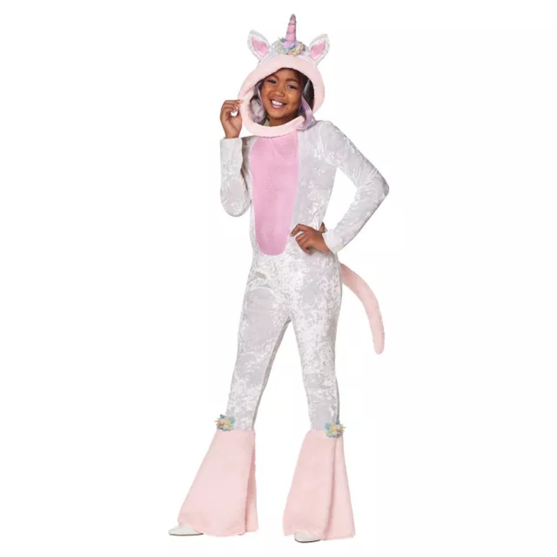 Kids Unicorn Hooded Jumpsuit WHITE CHILD SMALL