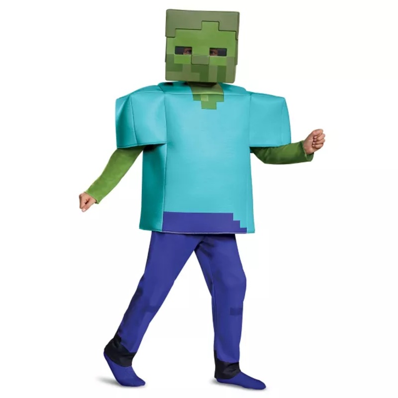 Kids Zombie Costume Deluxe - Minecraft MULTI-COLOR CHILD SMALL