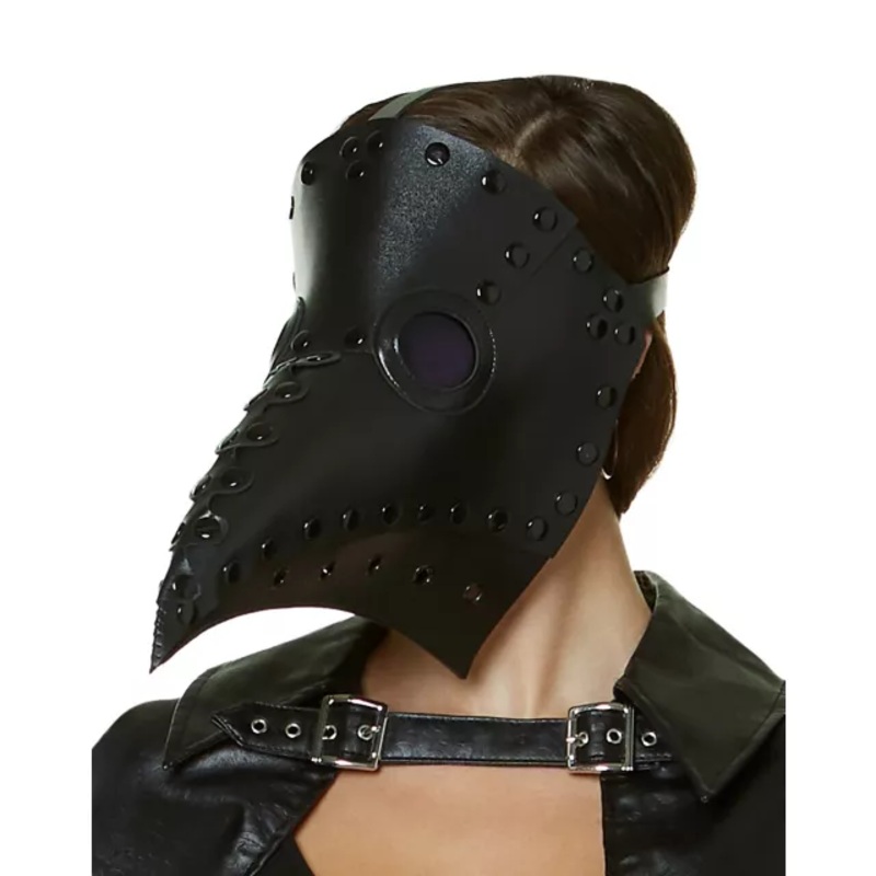 Long Plague Doctor Half Mask BLACK ONE SIZE FITS MOST