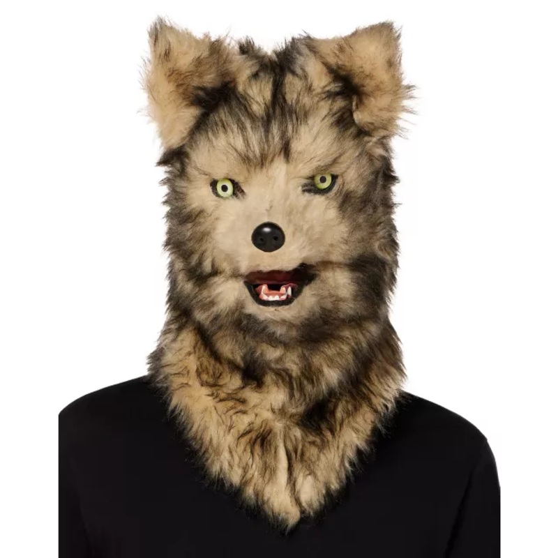 Moving Mouth Wolf Full Mask WHITE ONE SIZE FITS MOST