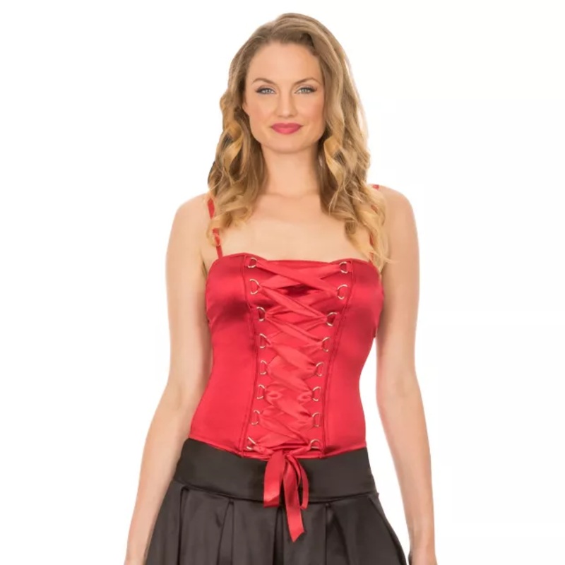Red Lace Up Corset RED ADULT XXS