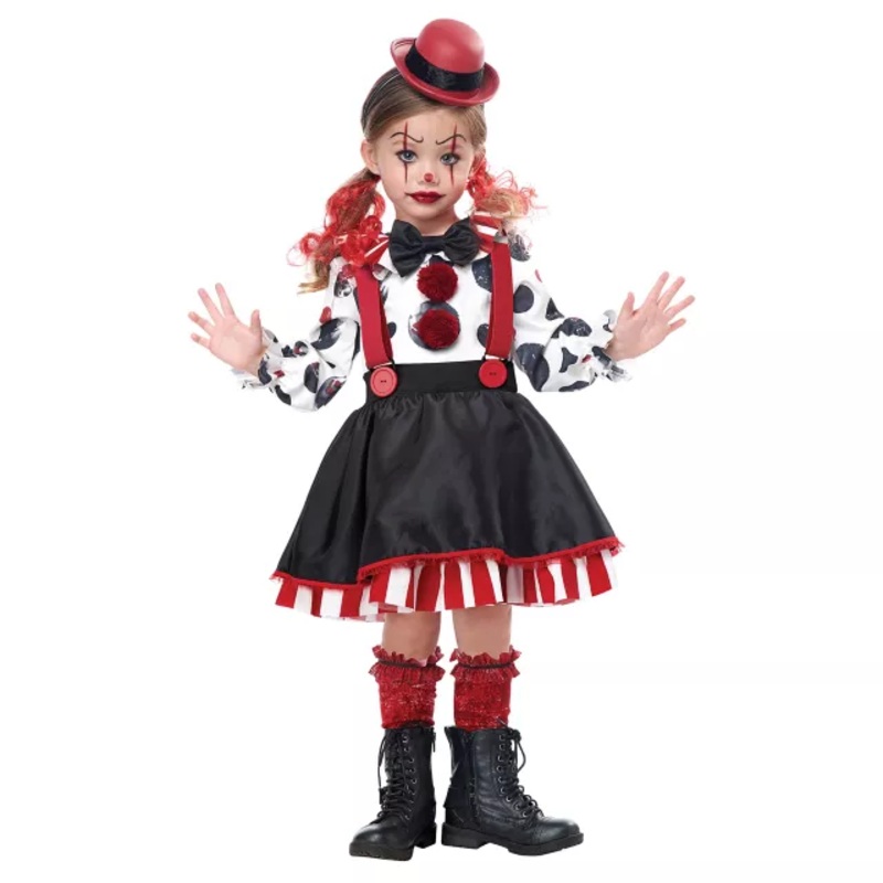 Toddler Kreepy Clown Costume BLACK AND RED 2T