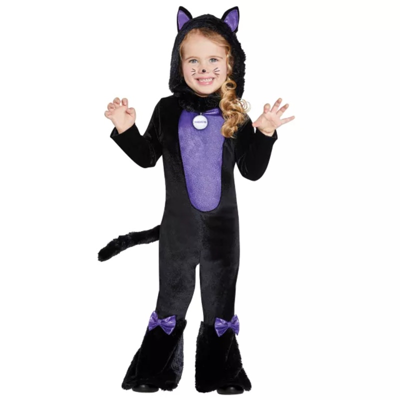 Toddler Pretty Little Kitty Jumpsuit Costume BLACK 2T